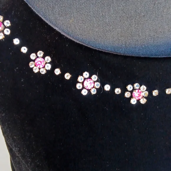 ❤️Jessica Howard vintage Y2K black velveteen maxi evening dress Whimsigoth - Picture 9 of 10